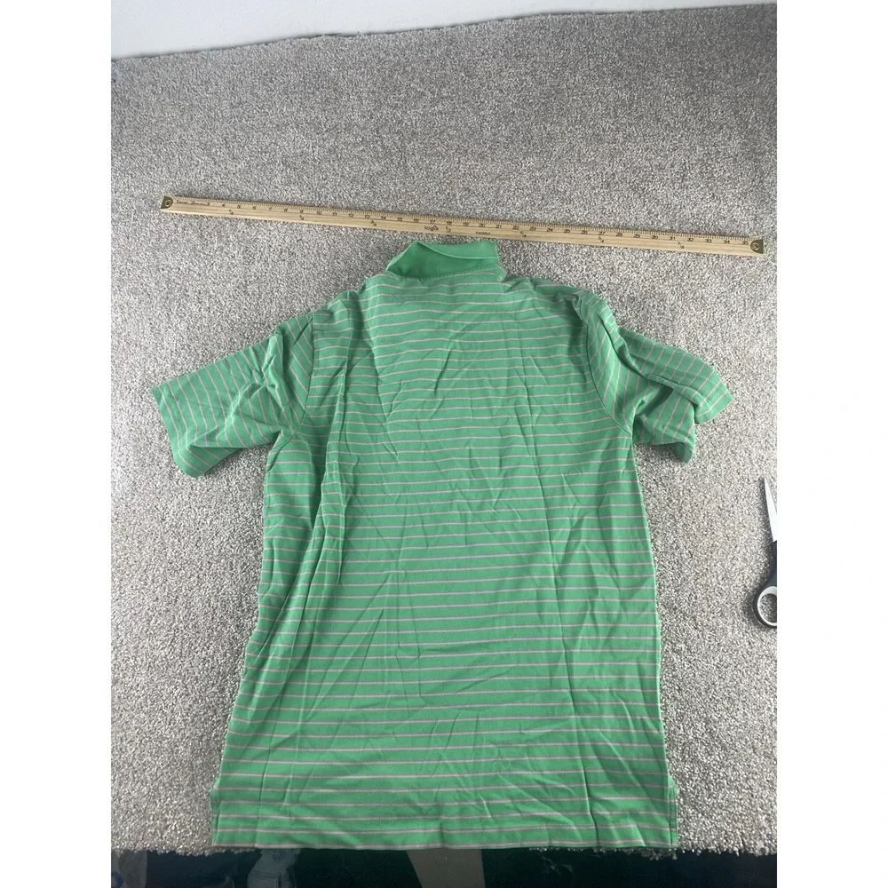 Polo Ralph Lauren Soft Pima Touch Cotton Polo Green/Pink Striped Men M Pink Pony